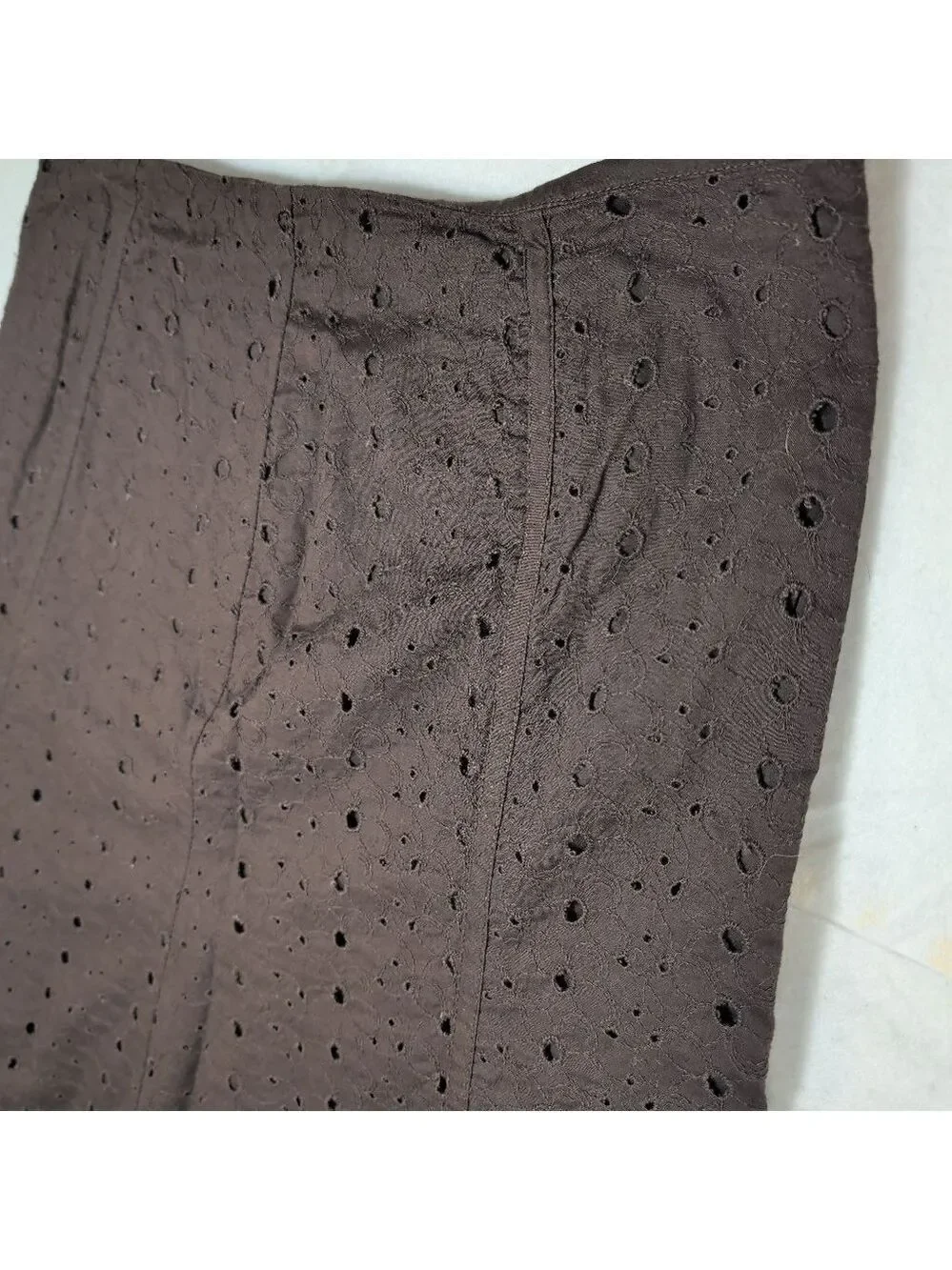 Women's NORTONMCNAUGHTON Brown Eyelet A-Line Skirt Size 10